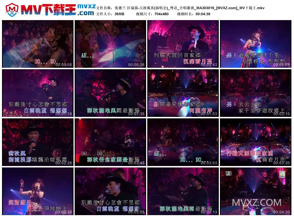 张德兰 区瑞强-天涯孤客(演唱会)_粤语_合唱歌曲_MA303019